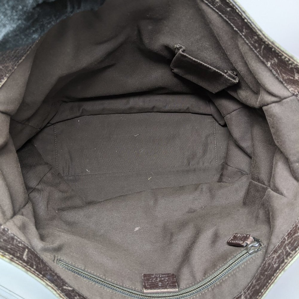 GUCCI PVC Beige & Dark Brown Two Pocket Tote Bag - Picture 15 of 16